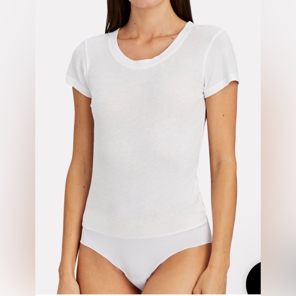 L'AGENCE Claire Short Sleeve Jersey Bodysuit medium - Picture 2 of 11